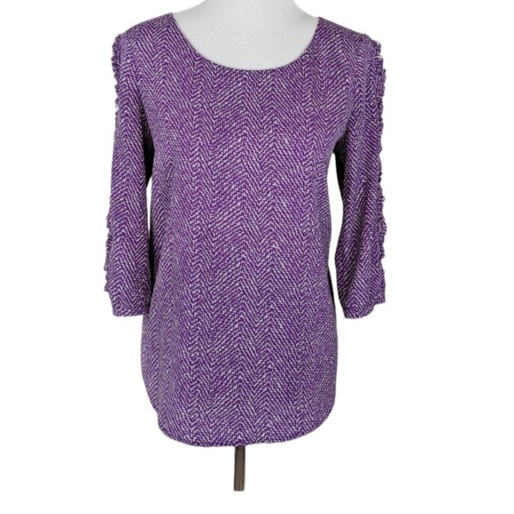 Scotch & Soda Tops - Maison Scotch SCOTCH AND SODA purple print ruffled blouse